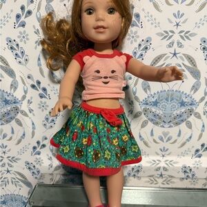 AMERICAN GIRL WELLIE WISHERS DOLL WILLA STRAWBERRY BLONDE HAZEL EYES FRECKLES